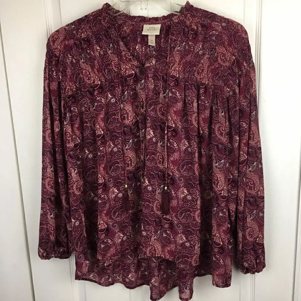 Knox Rose Long Sleeve Tie Front Blouse‎